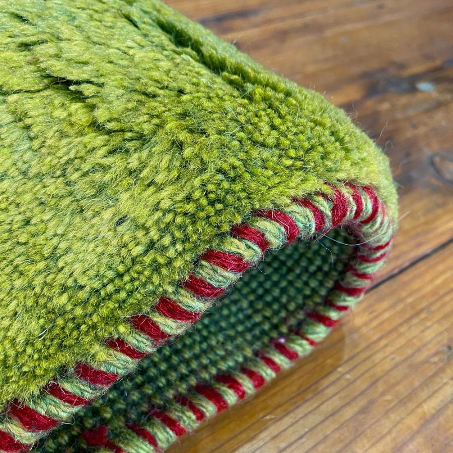 ギャッベ 玄関マット 本物 ギャベ グリーン系 60 90 イラン