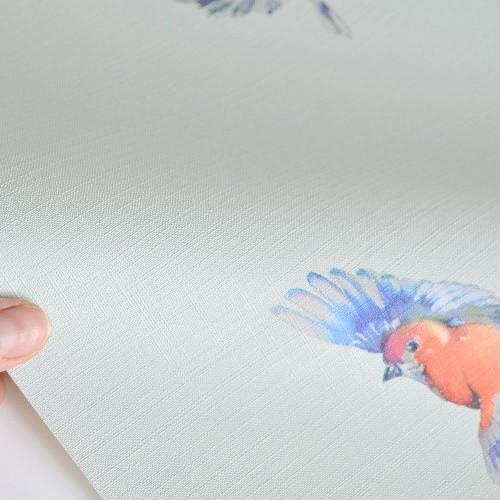 壁紙 張り替え おしゃれ 輸入 おすすめ ラッシュ はじめてセット Rasch 輸入壁紙 ライトブルー 水色 鳥 アニマル クロス 10ｍ Hajimete インテリアショップ デコール 通販 Yahoo ショッピング