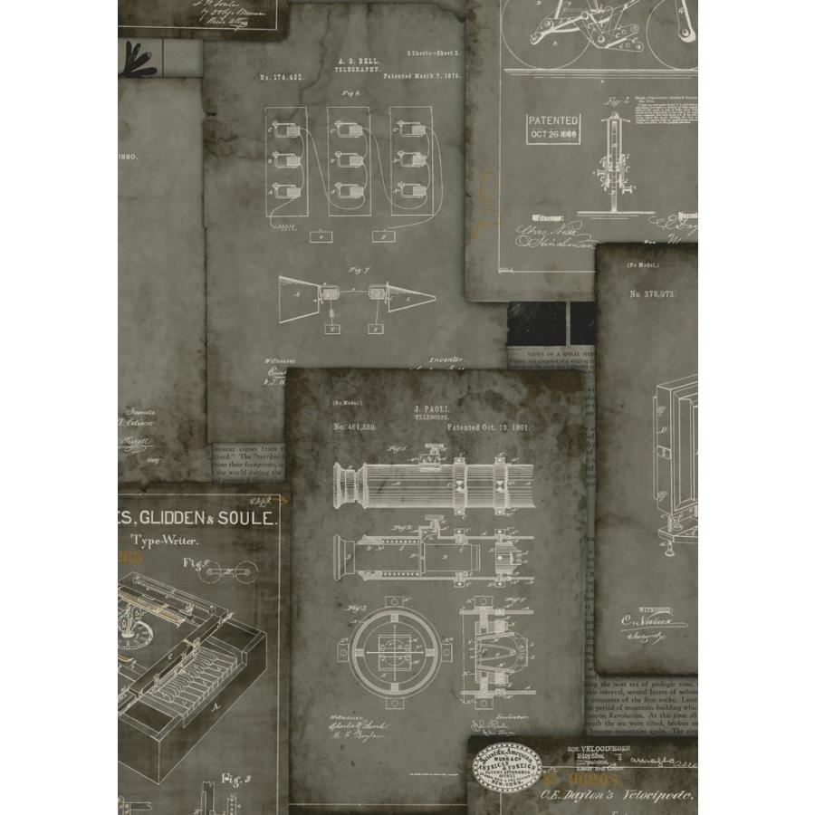 壁紙 張り替え おしゃれ 輸入 おすすめ 輸入壁紙 Espoir New Age 国内在庫 Ho3335 グレー 書斎 図面 書類 モダン York テシード Diy Ho3335 インテリアショップ デコール 通販 Yahoo ショッピング