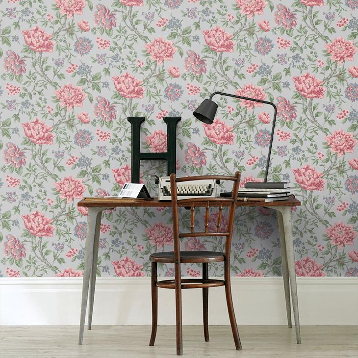 LauraAshley壁紙クロス ローテーブルUSEDリメイク ハンドメイド 壁紙 クロス 花柄 輸入壁紙 ローラアシュレイ 113383 Josette