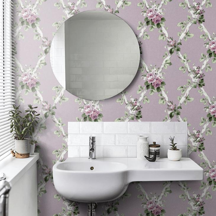 ローラアシュレイ UK製壁紙　エディソンズセレナ　アクア　新品1本から 壁紙 クロス 花柄 輸入壁紙 ローラアシュレイ 115266 Elwyn