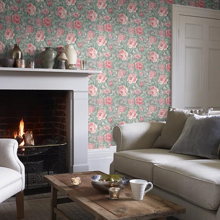 壁紙 クロス 花柄 輸入壁紙 ローラアシュレイ 122754 Wild Roses 花