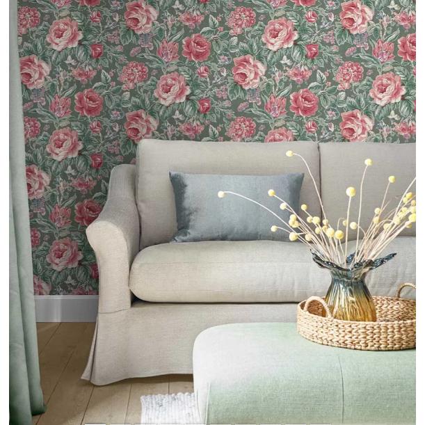 壁紙 クロス 花柄 輸入壁紙 ローラアシュレイ 122754 Wild Roses 花