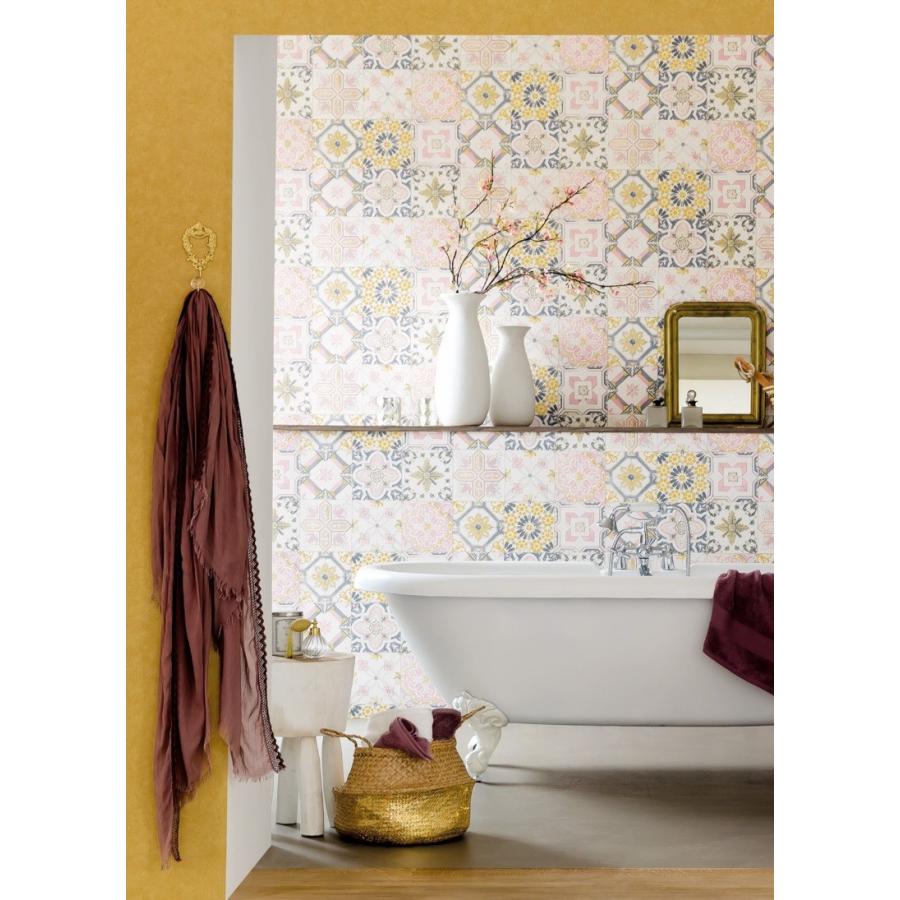 おすすめ 輸入壁紙 Espoir 壁紙 張り替え おしゃれ 輸入 Mate インテリアショップ デコール 壁紙 国内在庫 Mate ピンク タイル柄 モロッカン テシード Diy New New 内装 Age