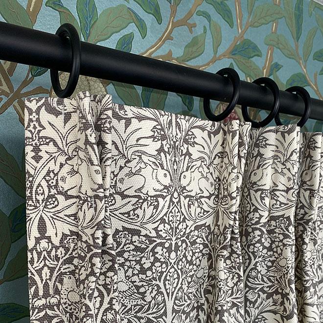 カーテン モリス柄 ブレアラビット W200×H200 遮光 裏地付き