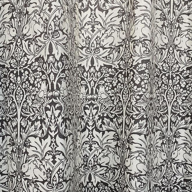 カーテン モリス柄 ブレアラビット W200×H200 遮光 裏地付き 兄弟