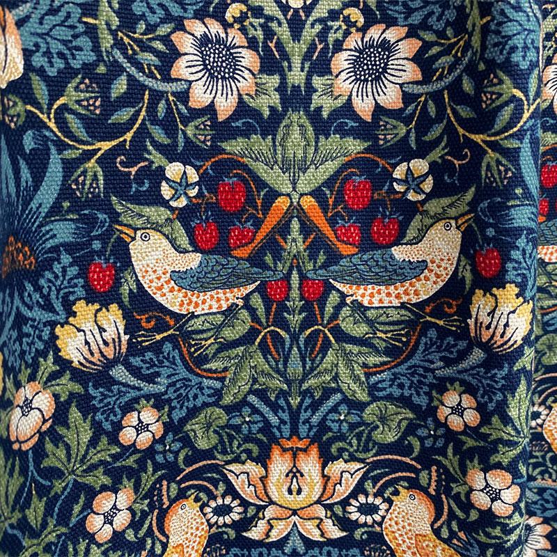 カーテン モリス柄 いちご泥棒 W200×H180 遮光 裏地付き