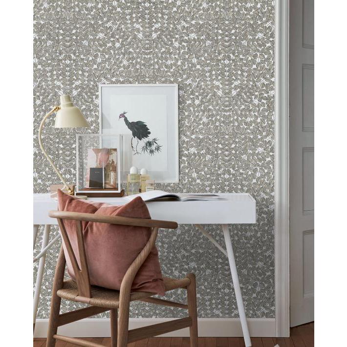 北欧 ボタニカル柄 張り替え おしゃれ 輸入壁紙 葉っぱ ヴィオラ