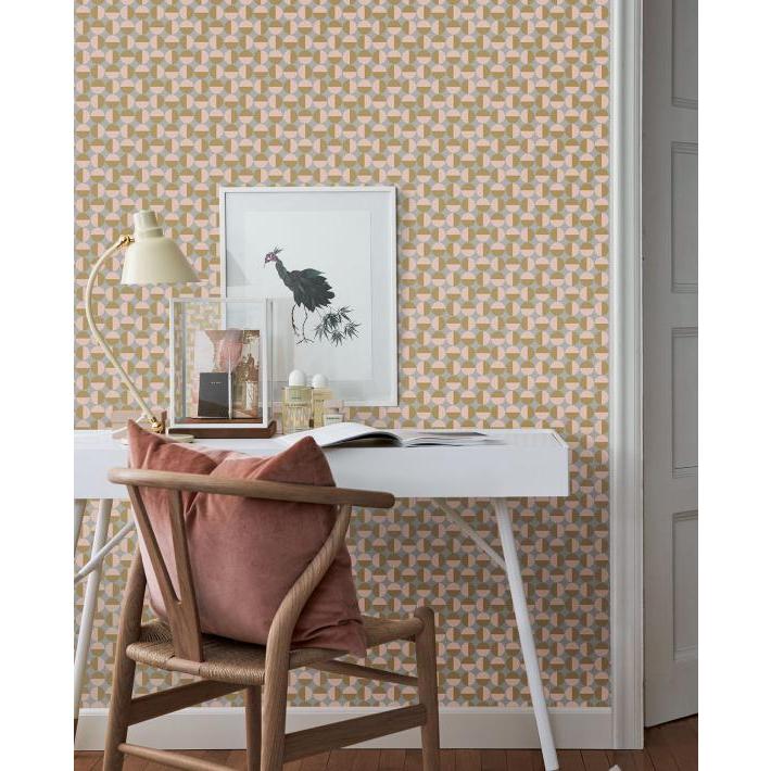 入手困難 コットドマイヨン 壁紙 チェーン ゴールド インテリアパネル クロス 壁紙 張り替え はがせる クロス 北欧 輸入壁紙 円 ドット 幾何学 60