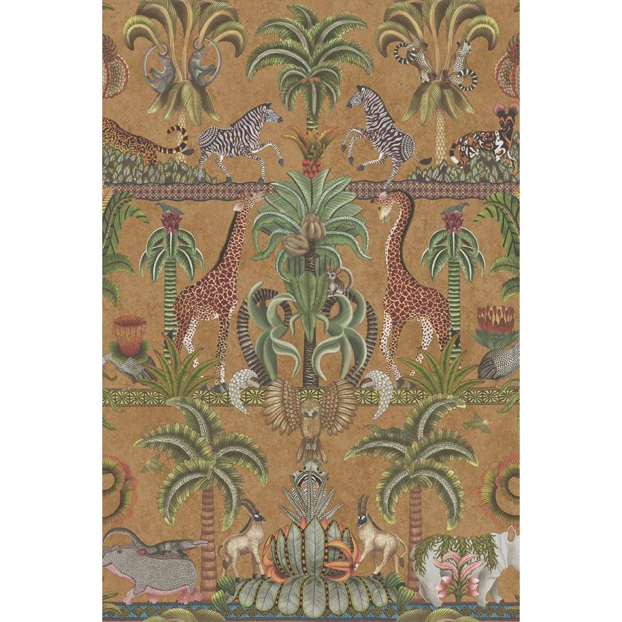 サファリ柄 キリンシ マウマ 野生の王国 植物 アフリカン Cole＆Son コール\u0026サン 貼り換え リノベ DIY 自分で 不織布 テシード 短納期の画像