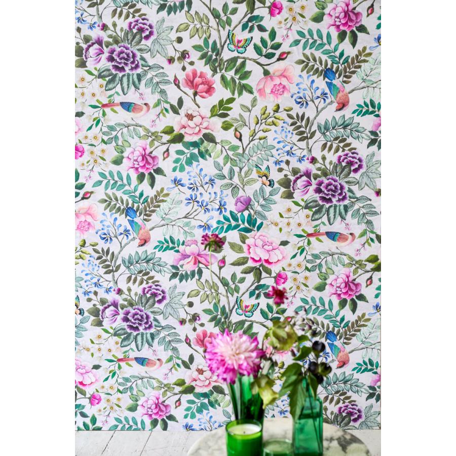 壁紙 クロス 花柄 輸入壁紙 テシード おしゃれ ボタニカル 鳥 絵画風