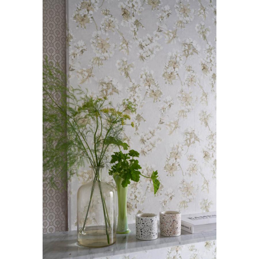 壁紙 クロス 花柄 桜風 輸入壁紙 シルバー 光沢 テシード おしゃれ