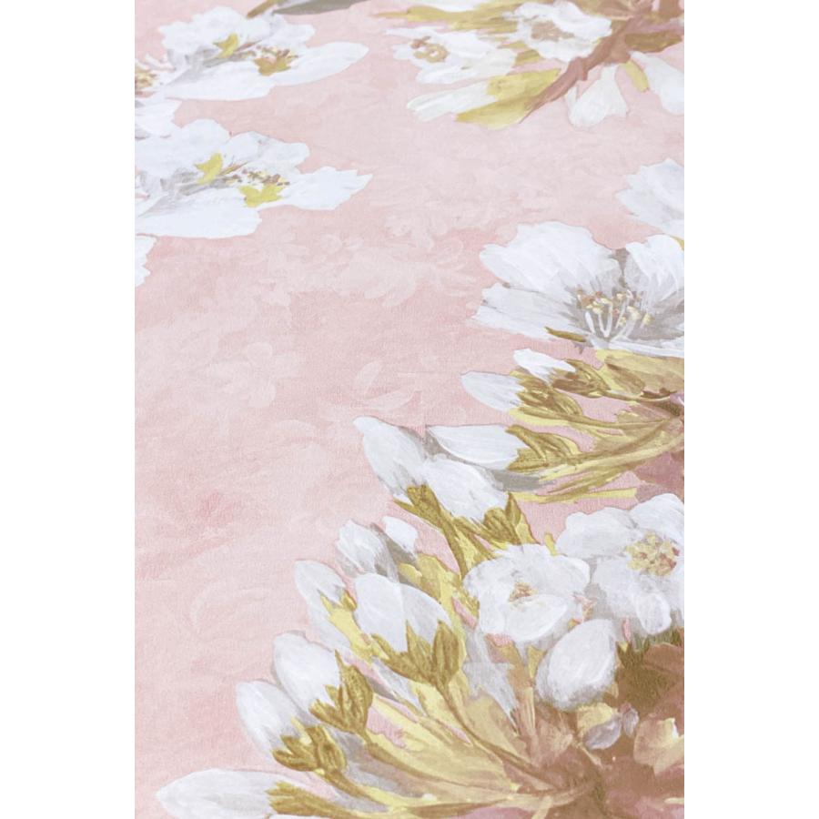 壁紙 クロス 花柄 桜風 サーモンピンク 輸入壁紙 テシード おしゃれ ボタニカル 絵画風 和風 シノワズリ 高級感 フェミニン DIY はがせる 張り替え 貼る インテリアショップ デコール - 通販 - Yahoo ショッピング