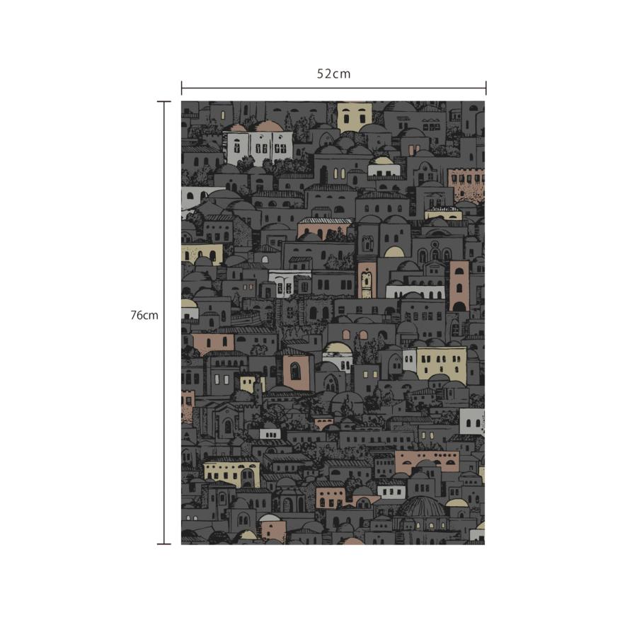 地中海沿岸 街並み 風景 家々 絵本風 フォルナセッティ Cole＆Son コール\u0026サン 貼り換え リノベ DIY 自分で 不織布 テシード 短納期の画像
