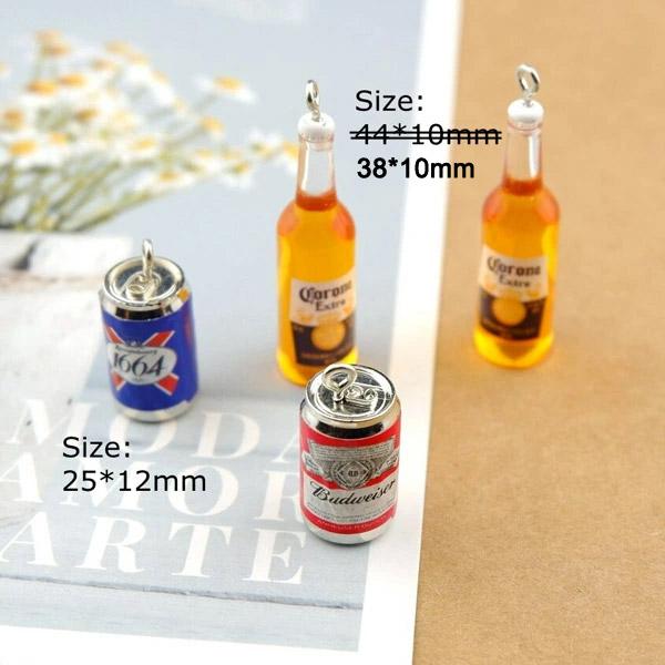 お酒のボトルチャーム 5本セット ビールなどお酒が入ってそうな感じ