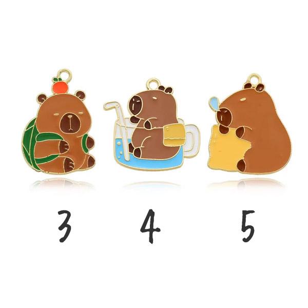 いろいろなカピバラさん 5種類☆かわいいアンティークチャーム