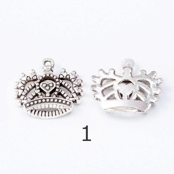 9種類の王冠☆かわいいアンティークチャーム クラウン パーツ