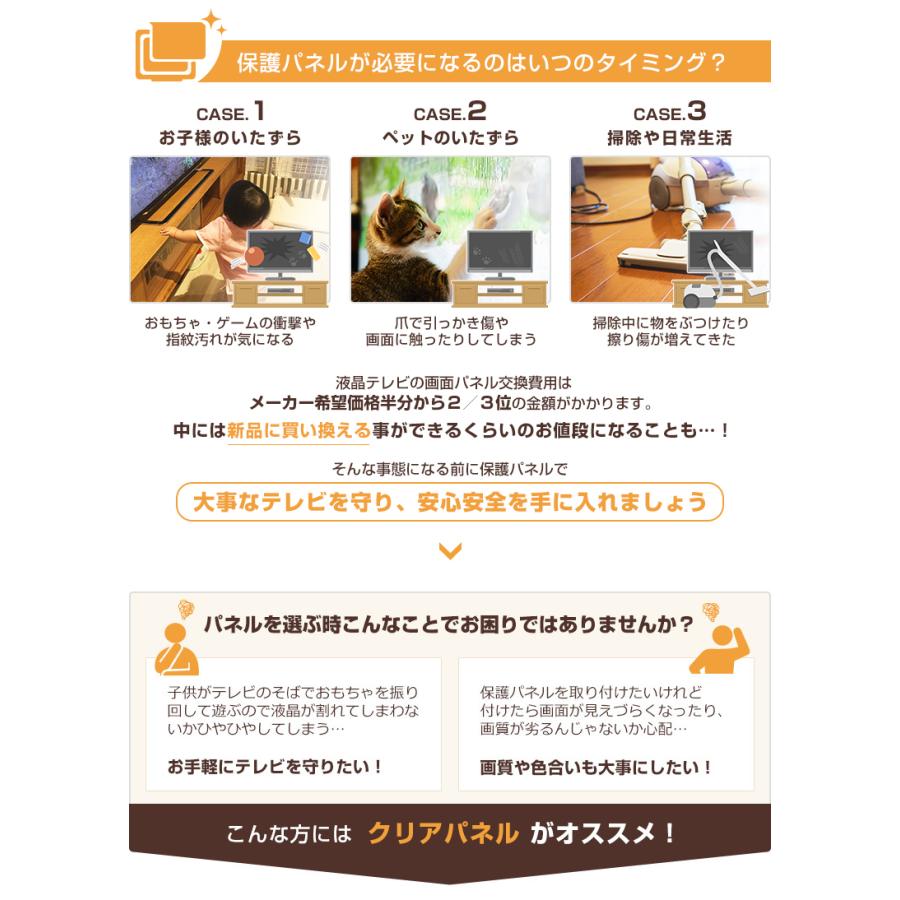 テレビ保護パネル 75 80 77型 77インチ クリアパネル テレビガード