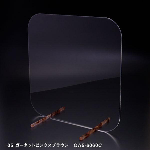 【極シリーズ】Q型パーテーションW600*H600*D315 飛沫 感染 防止 ガード クリア 国産 アクリル仕切板  カフェ インテリア おしゃれ 宝石風 マーブル かわいいの画像