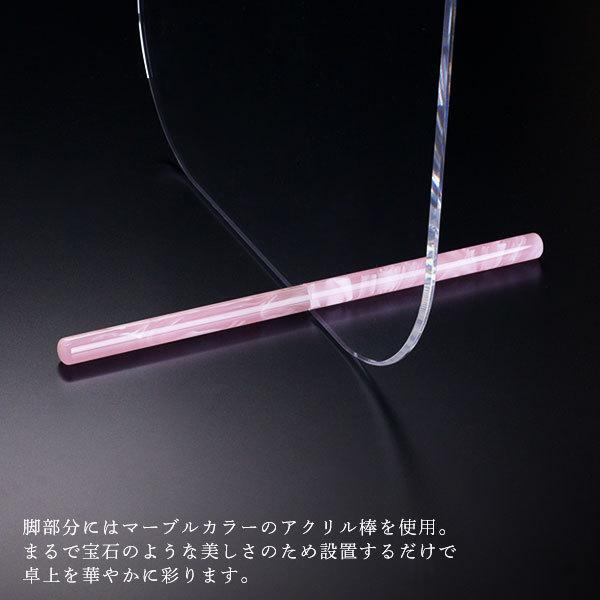 【極シリーズ】Q型パーテーションW600*H600*D315 飛沫 感染 防止 ガード クリア 国産 アクリル仕切板  カフェ インテリア おしゃれ 宝石風 マーブル かわいいの画像