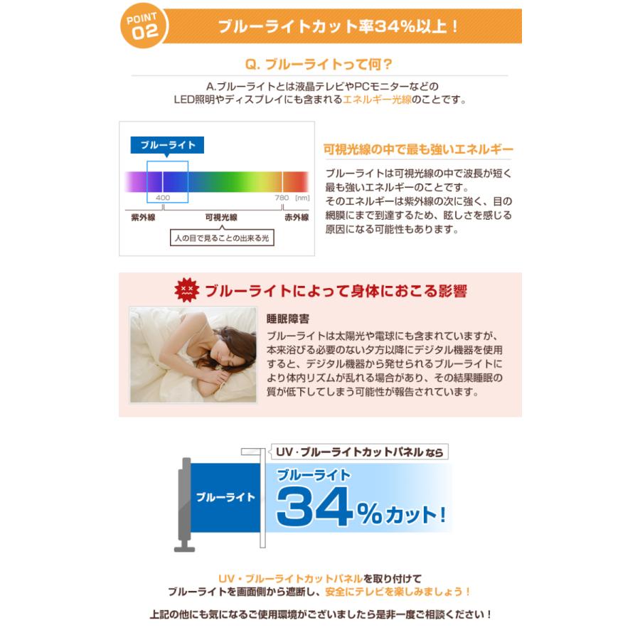 テレビ保護パネル 52型 52インチ ブルーライトカット テレビガード