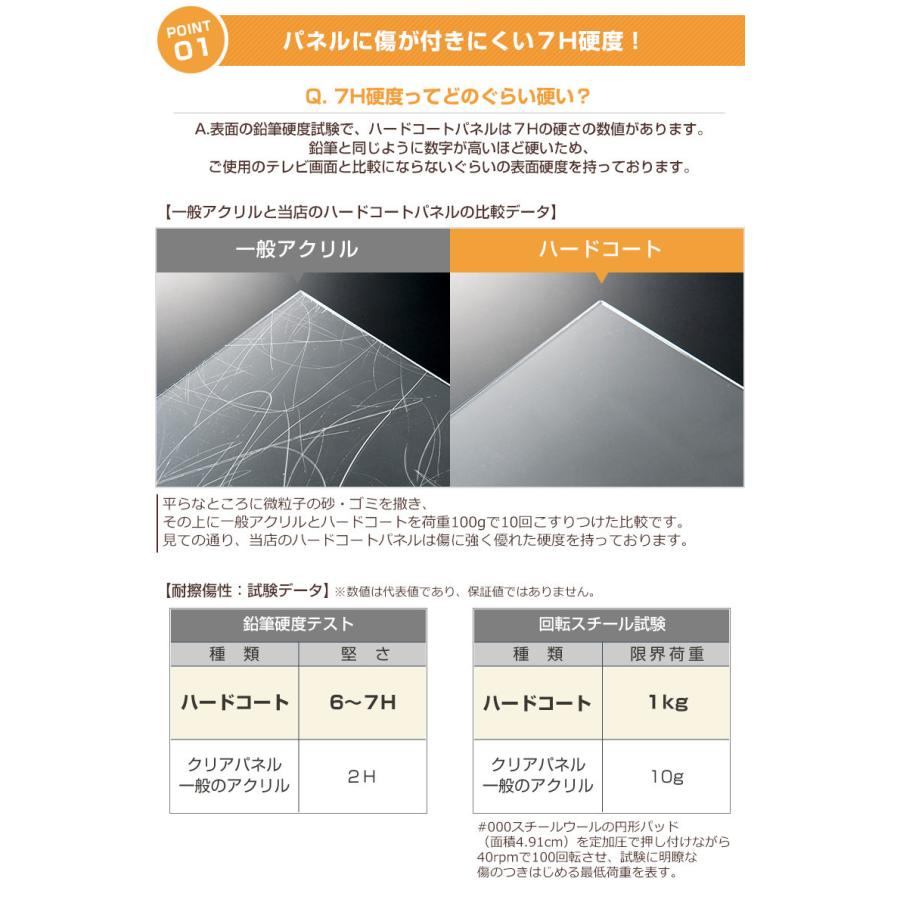 液晶テレビ保護パネル 37型 37インチ ストッパー付き Wハードコート 