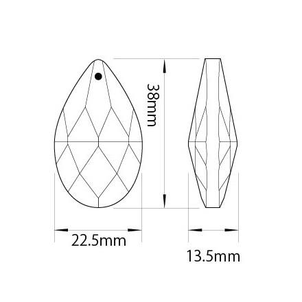 ドロップ型シャンデリアパーツ　ダイヤカットガラス38mm　クリア｜decoline｜03