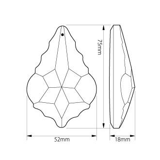 リーフ ヒイラギ型シャンデリアパーツ　カットガラス75mm　クリア｜decoline｜04