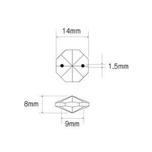 オクタゴン14mm（ガラス製シャンデリアパーツ2穴）｜decoline｜03