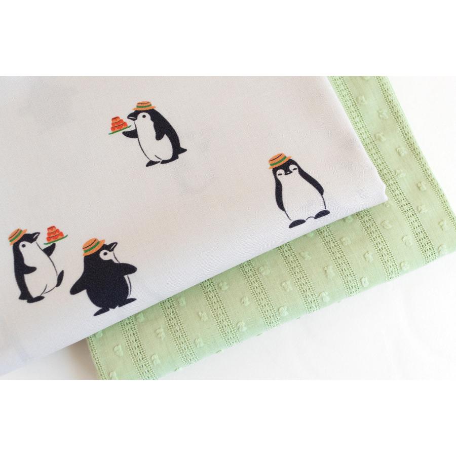 デコレクションズ 生地・布・入園入学≪おしゃれペンギン≫コットン/幅