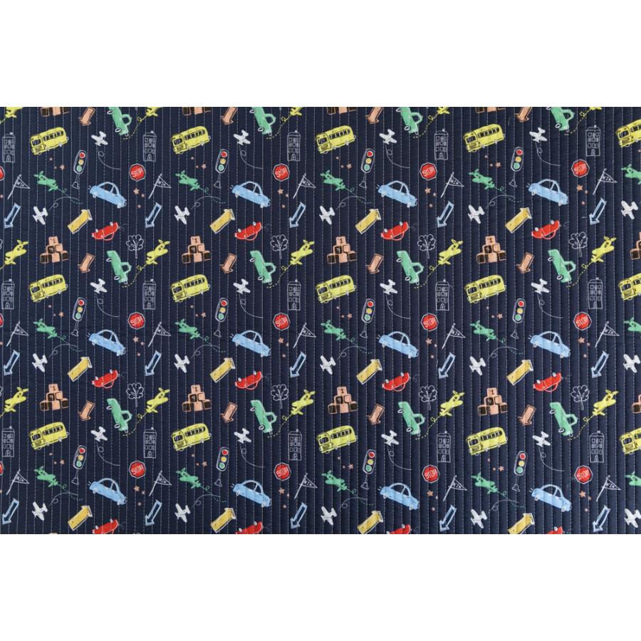 デコレクションズ 生地・布≪レッツゴー-navy≫ラインキルティング生地