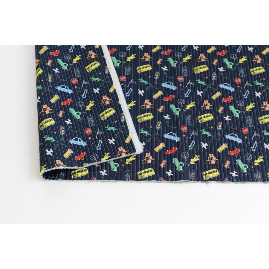 デコレクションズ 生地・布≪レッツゴー-navy≫ラインキルティング生地