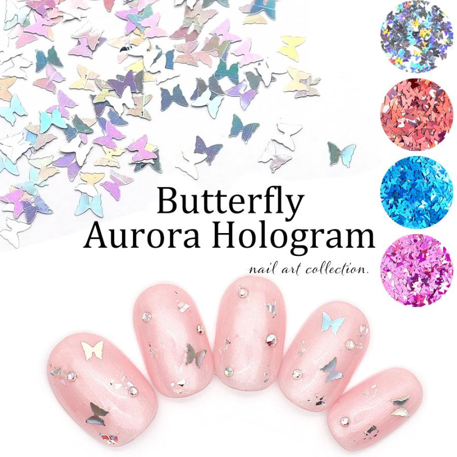 ネコポス送料無料 ネイルアート バタフライオーロラホロ 全4色 約0 6g入り おうち時間 ジェルネイル ネイルタウン Paypayモール店 通販 Paypayモール