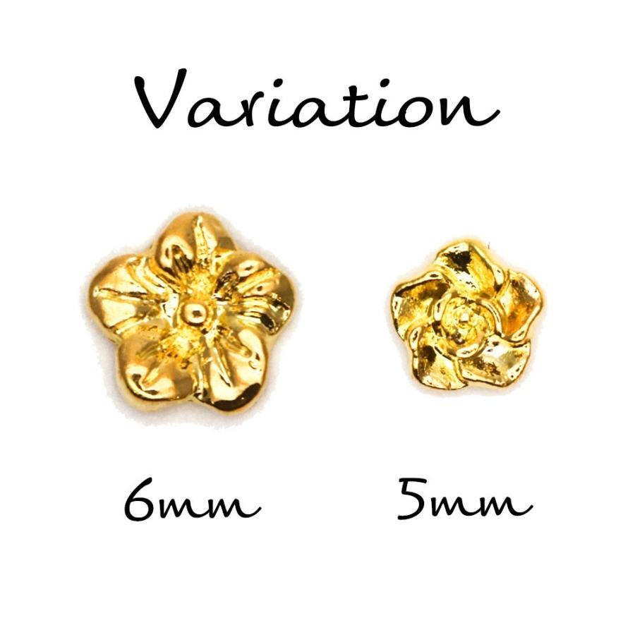 ネコポス送料無料]メタルパーツ プルメリアパーツ 3個入 ゴールド  