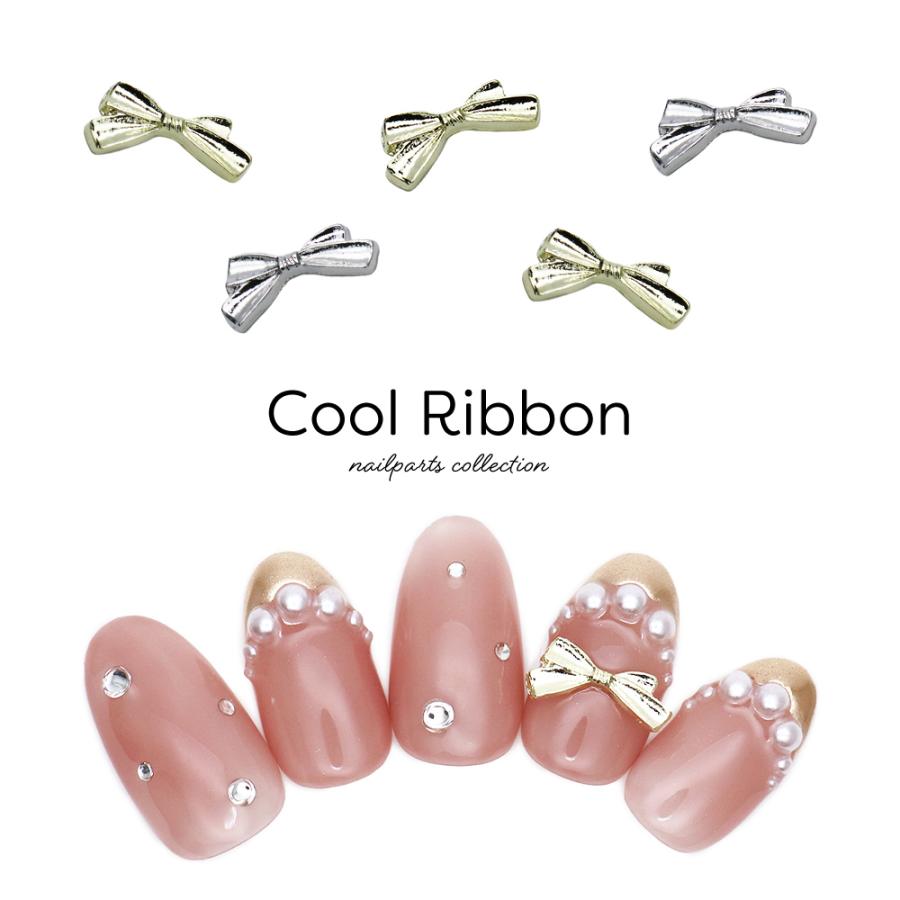 ネコポス送料無料]ネイルパーツ クールリボンパーツ [ゴールド