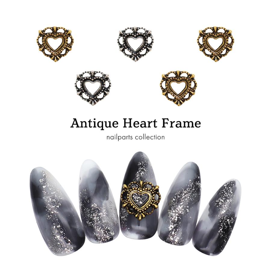 アンティークハートフレームパーツ
