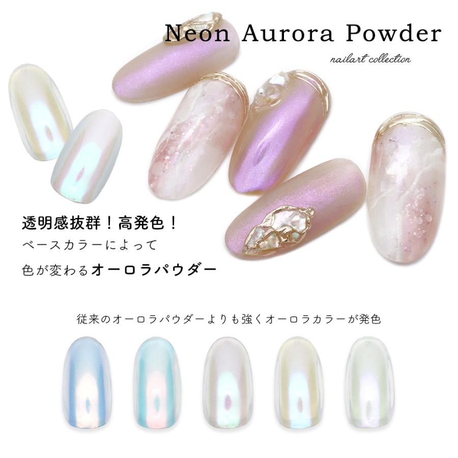 ネコポス送料無料]ネイルアート 高品質 ネオンオーロラパウダー 全5