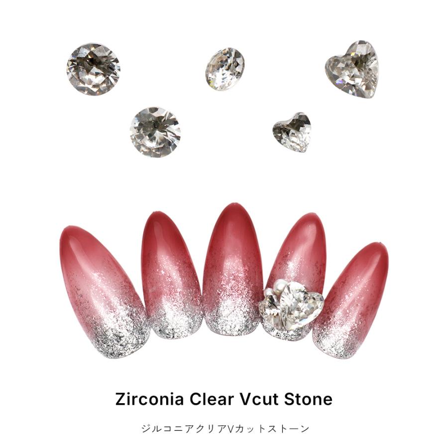 ジルコニアクリアVカットストーン