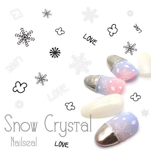 ネコポス 送料無料 スノークリスタルネイルシール Dtl 99 ホワイト ブラック 雪の結晶 ジェルネイル