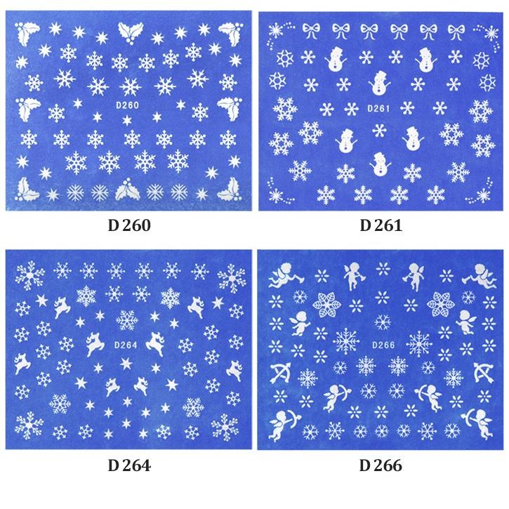 ネコポス送料無料]雪の結晶ネイルシール 全4種[ホワイト]極薄