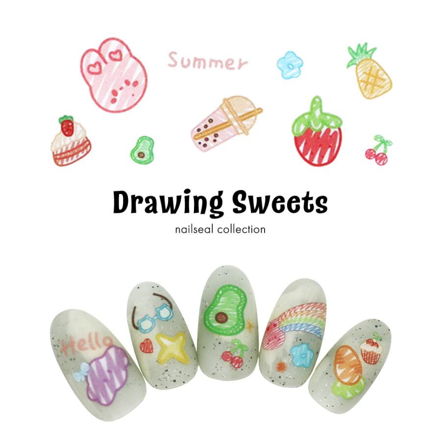 ネイルシール★F55 カラフル　スイーツ　カップケーキ　アイスクリーム　かわいい ネイルシール☆F55 カラフル スイーツ カップケーキ アイスクリーム