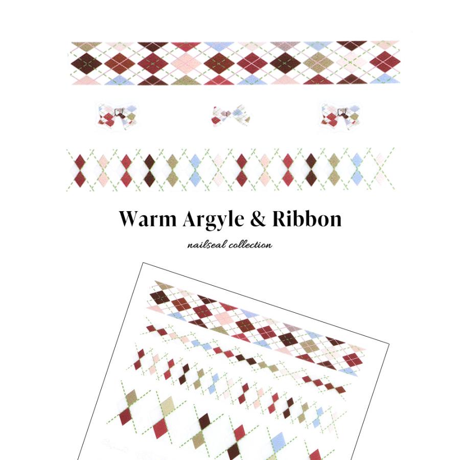 ウォームアーガイル&リボンシール