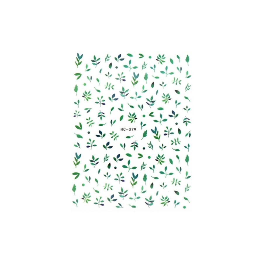 [ネコポス送料無料]グリーンリーフネイルシール [MT103]リーフ 葉 緑 植物 ボタニカル セルフネイル  ジェルネイル｜deconail-seisakujo｜02