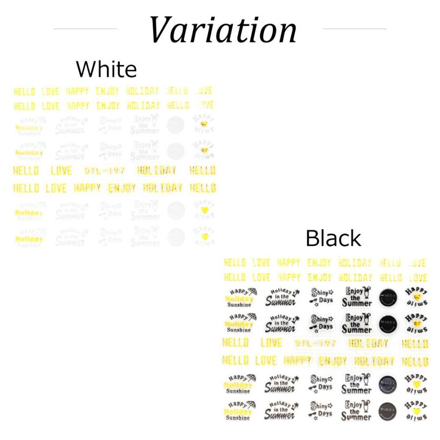 [ネコポス送料無料]ハッピーホリデーネイルシール2 [ ホワイト / ブラック ]ハッピーホリデー スマイル ネイルシール セルフネイル  ジェルネイル｜deconail-seisakujo｜02