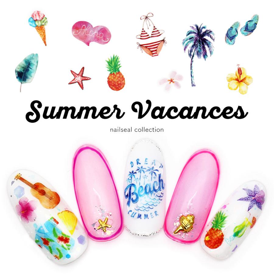 ネコポス送料無料]ウォーターネイルシール サマーバカンスシール (YZW