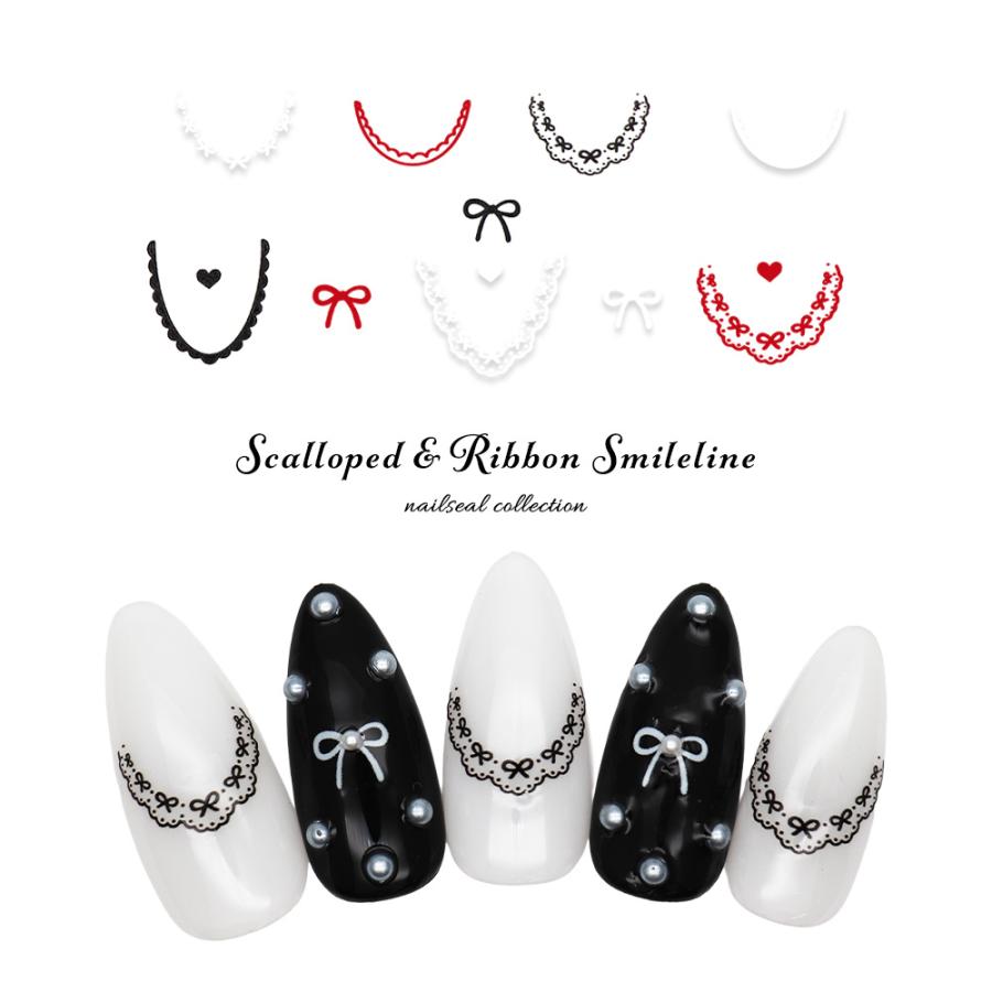 スカラップ&リボンスマイルラインシール