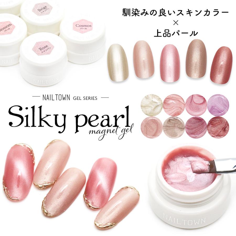 ネコポス送料無料 ネイルタウンジェル シルキーパールジェル 全8色 3g入り おうち時間 ジェルネイル ネイルタウン Paypayモール店 通販 Paypayモール