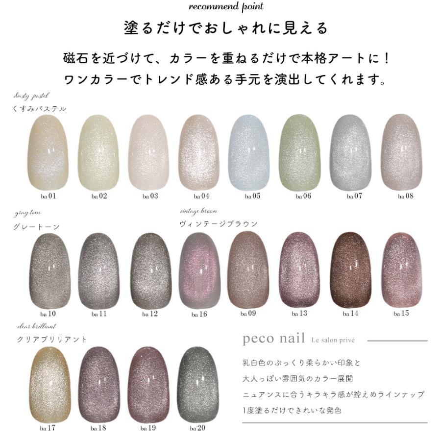 [ネコポス送料無料]マグネットネイル ネイルタウンジェル トゥインクルマグシリーズ peco nail.yukinoオリジナルカラー 全20色 約3g入り セルフネイル｜deconail-seisakujo｜26