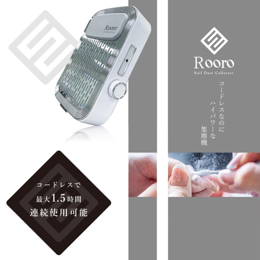 Rooro 充電式ハイパワー ネイルダストコレクター セルフネイル