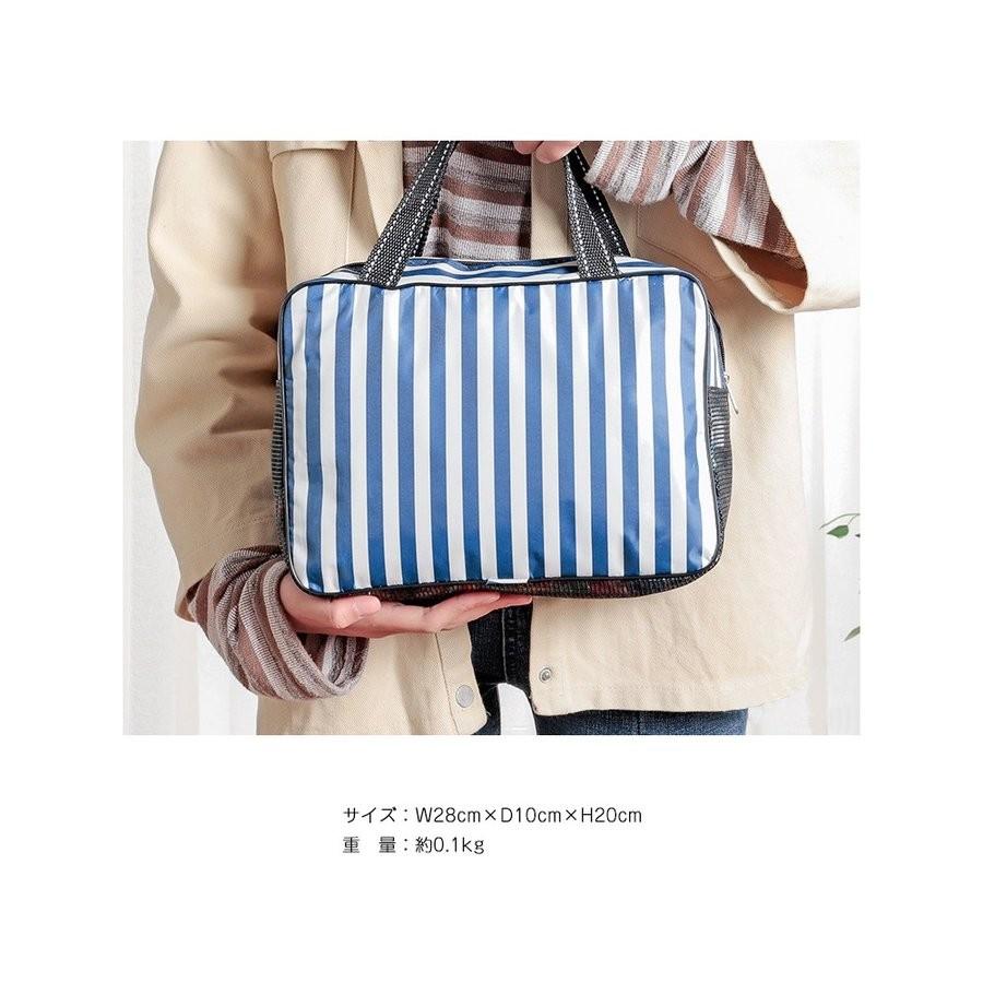 スパバッグ ストライプ プールバッグ ビーチバッグ 温泉バッグ 防水バッグ 旅行用収納 ブルー 温泉 バス 風呂 ポーチ Nbd Bag Sb001 C Smile Plus 通販 Yahoo ショッピング